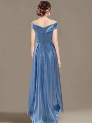 Off the Shoulder Asymmetrical A Line Mother of the Bride Dress with Ruffles