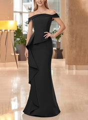 Off the Shoulder Long Sheath Column Gown for the Mother of the Bride