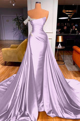 Off-the-Shoulder Mermaid Prom Dress With Overskirt Beads