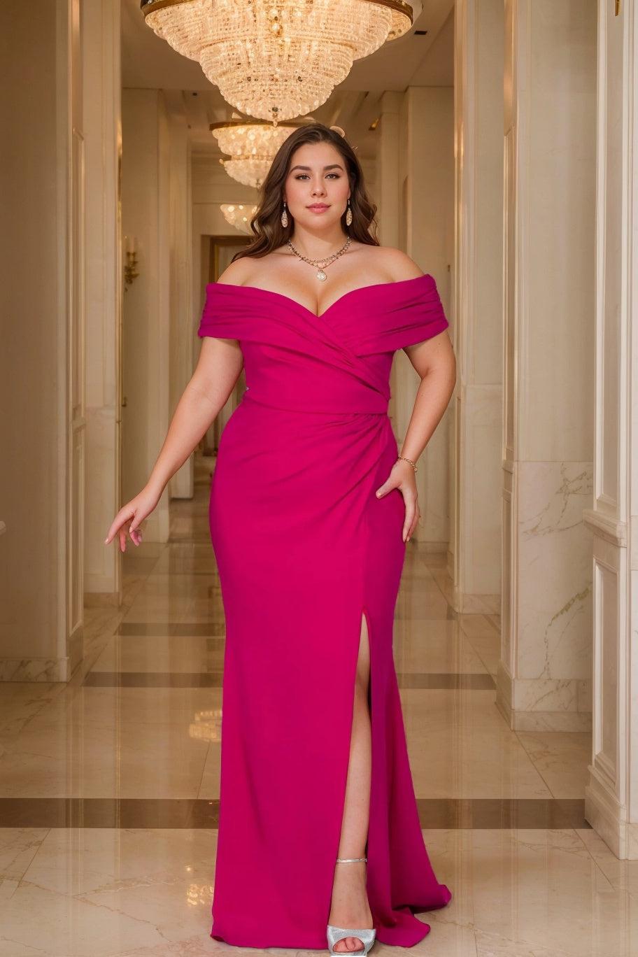 Off the Shoulder Mermaid Trumpet Gown for the Mother of the Bride with Side Split