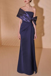 Off the Shoulder Ruched Sheath Column Dress for the Mother of the Bride