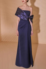 Off the Shoulder Ruched Sheath Column Dress for the Mother of the Bride