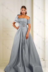Off the Shoulder Sleeveless Long Evening Formal Dress With Pleated Beading