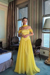 Off the Shoulder Sleeveless Long Evening Formal Dress With Pleated