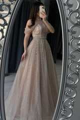 Off the Shoulder Strapless Sleeveless Long Evening Formal Dress With Beading