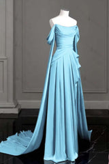 Off the Shoulder Strapless Sleeveless Long Evening Formal Dress With Pleated