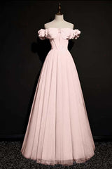 Off the Shoulder Strapless Sleeveless Long Evening Formal Dress With Tulle