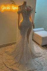 Off the Shoulder Corset Prom Dress Mermaid Formal Dress with Beadings and Rhinestones