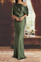One Shoulder Column Gown for the Mother of the Bride