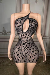 One Shoulder Homecoming Dresses Cut Out Bodycon Party Cocktail Dresses