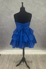Orange Ruffled A Line Homecoming Dresses Short Corset Cocktail Dresses With Bow