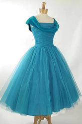 Peacock Blue Homecoming Dresses Square Neck A Line Prom Dress