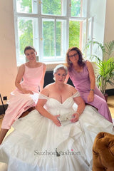 Plus Size Wedding Dresses Off The Shoulder Tulle Bridal Gowns