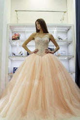 Pretty Sweetheart Princess Ball Gowns Crystals Beading Wedding Dresses