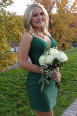 Red Homecoming Dresses Spaghetti Straps Beaded Tight Short Cocktail Dresses