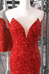 Red Homecoming Dresses Sweetheart Sequin Tight Short Cocktail Dresses