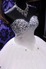 Rhinestone Stunning Wedding Dresses Ball Gown Sweetheart Elegant Luxurious Bridal Dresses