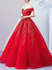 Romantic Plus Size Ball Gown Wedding Dresses Off Shoulder Lace Cap Sleeve Bridal Gowns Online