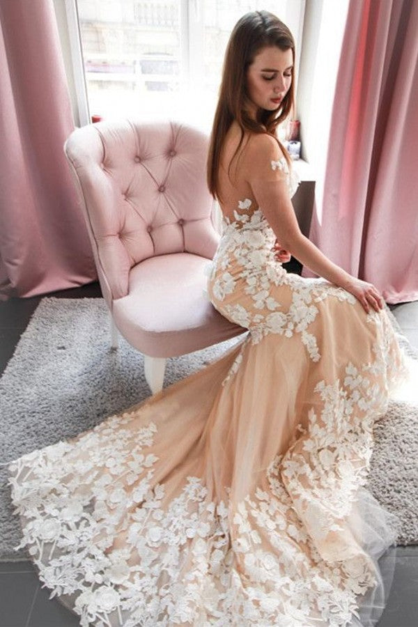 Romantic Sleeveless Lace Mermaid Wedding Dress Long | Suzhoufashion Romantic Sleeveless Lace Mermaid Wedding Dress Long | Suzhoufashion