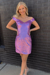 Royal Blue Homecoming Dresses Open Back Sequin Tight Hoco Dress