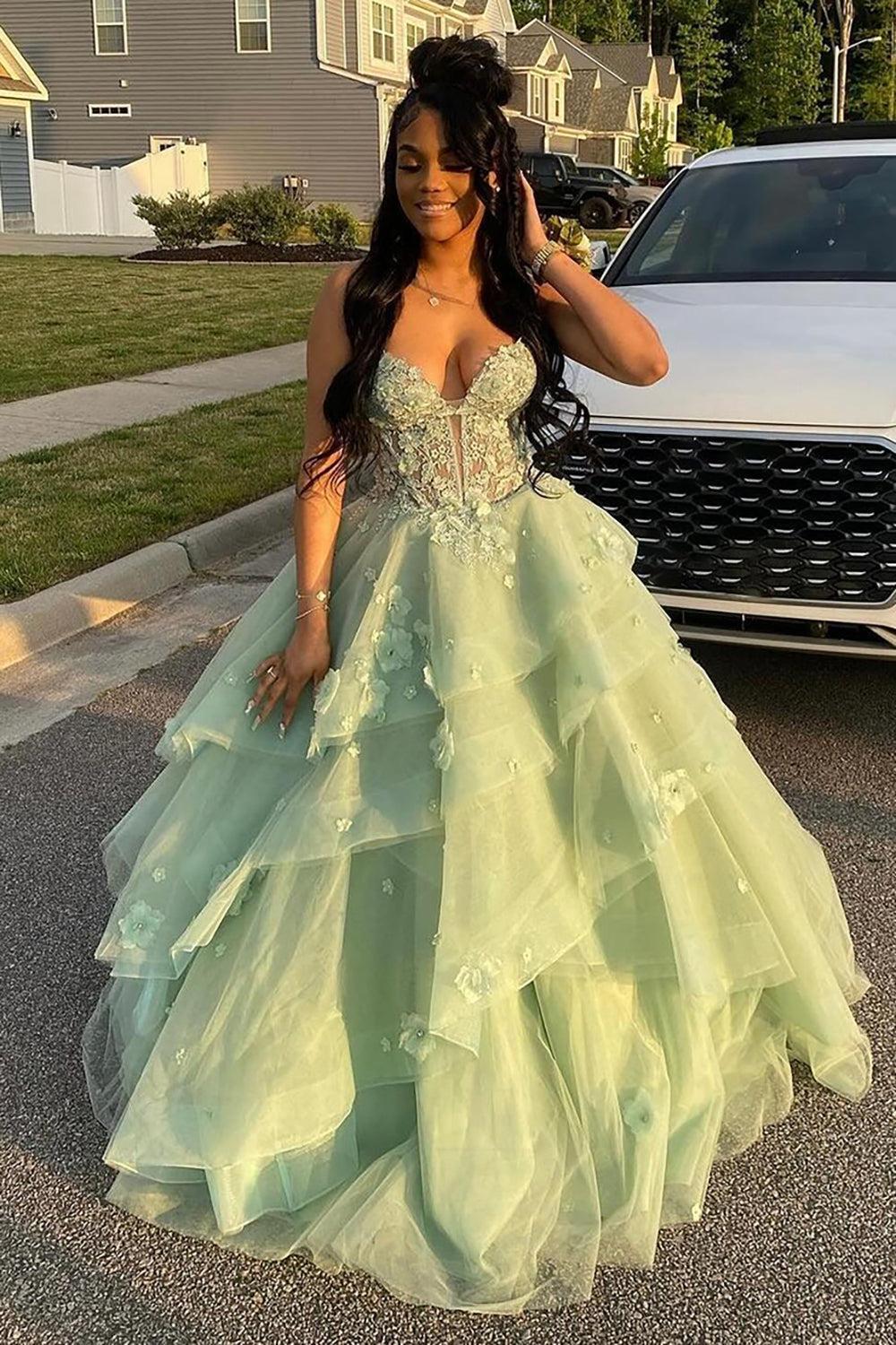 Suzhoufashion Women Sage Prom Dress Floral Tiered Ruffles A-Line Sweetheart Corset Long Formal Dress suzhoufashion Suzhoufashion Women Sage Prom Dress Floral Tiered Ruffles A-Line Sweetheart Corset Long Formal Dress suzhoufashion