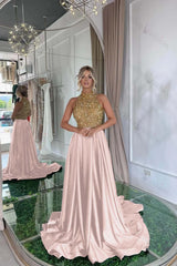 Sequined Evening Formal Dress Gold Long Sleeve Black Prom Dress