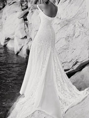 Sexy Mermaid Beach Wedding Dresses Sweetheart Lace Satin Short Sleeve Bridal Gowns Vintage Backless Sweep Train