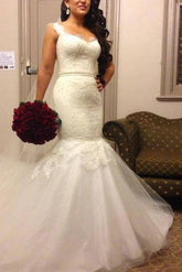 Sexy Mermaid Lace Wedding Dresses New Arrival Custom Made Bridal Gowns