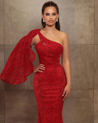 Sexy One-Shoulder Mermaid Lace Prom Dress Online