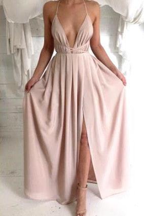 Sexy V-Neck Halter Long Evening Dress Plus Size Summer Dresses for Women CJ0393