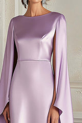Sheath Knee-Length Lilac Scoop Formal Dress With Shawl