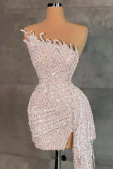 Sleeveless Beading Pleated Short Homecoming Dress With Ruffles