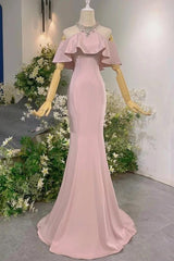 Sleeveless Off the Shoulder Long Mermaid Evening Formal Dress With Pleated