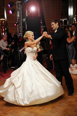 Sliver Beads Wedding Dress Stretch Satin Bridal Shower Dress