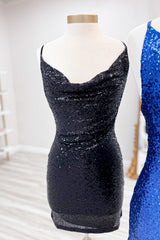 Spaghetti Straps Golden Homecoming Dresses Bodycon Short Cocktail Dresses with Sequin