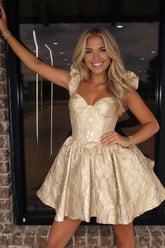 Suzhoufashion Strapless Floral Brocade A-Line Short Homecoming Dresses