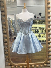 Strapless Mini Ball Gown Homecoming Dress with Bow
