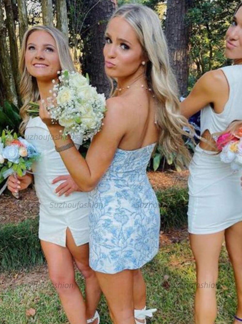 Strapless Short Homecoming Mini Dress