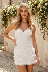 Suzhoufashion Strapless Sweetheart 3D Butterfly & Sequin Homecoming Dresses Mini Cocktail Dress