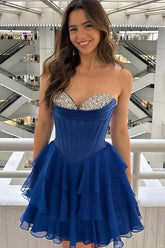 Suzhoufashion Strapless Sweetheartl Corset Tiered Homecoming Dress