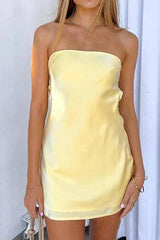 Strapless Tight Homecoming Dress with Open Back