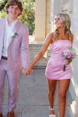Strapless Tight Homecoming Dresses Mini Cocktail Dress with Slit