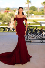 Dark Green Prom Dress Mermaid Sleeveless Beading Satin Formal Dress