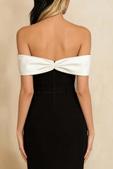Suzhoufashion Stunning Black And White Off The Shoulder Long Mermaid Prom Dress