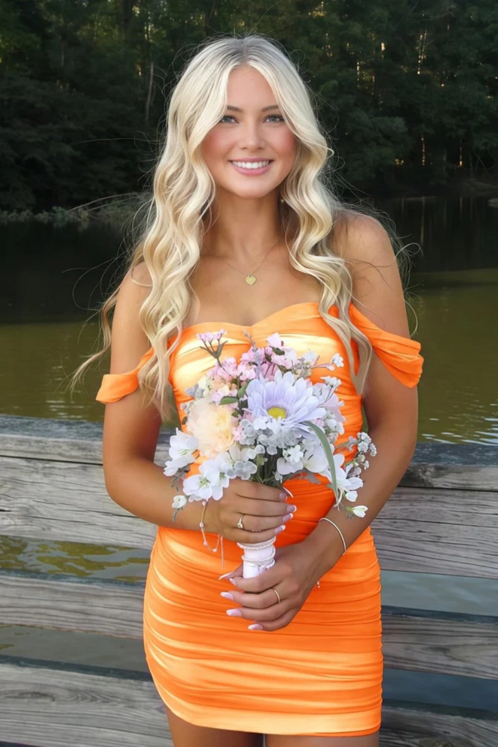 Stylish Sheath Off the Shoulder Pink Short Homecoming Dress with Ruched
