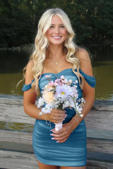 Stylish Sheath Off the Shoulder Pink Short Homecoming Dress with Ruched