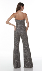 Stylish Sleeveless Spaghetti Straps Sequined Wedding Guest Jumpsuit