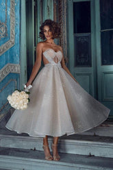 Stylish Sweetheart Sleeveless A-line Midi Prom Dress