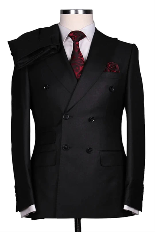 Suzhoufashion Black Peaked Lapel Best Fitted Formal Men Suits