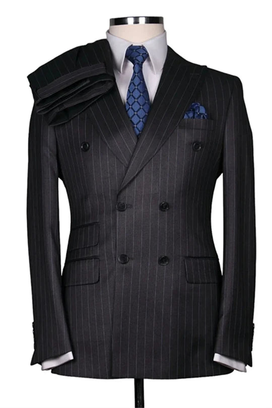 Suzhoufashion Black Peaked Lapel Men Suits For Business